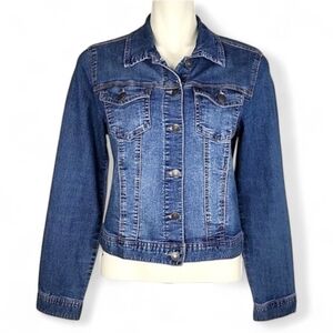 Artisan NY Women's Faded Blue Wash Button Up Denim Jean Jacket Medium